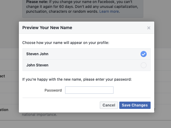 How To Change Your Name On Facebook