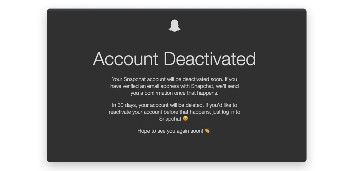 Deactivate Snapchat