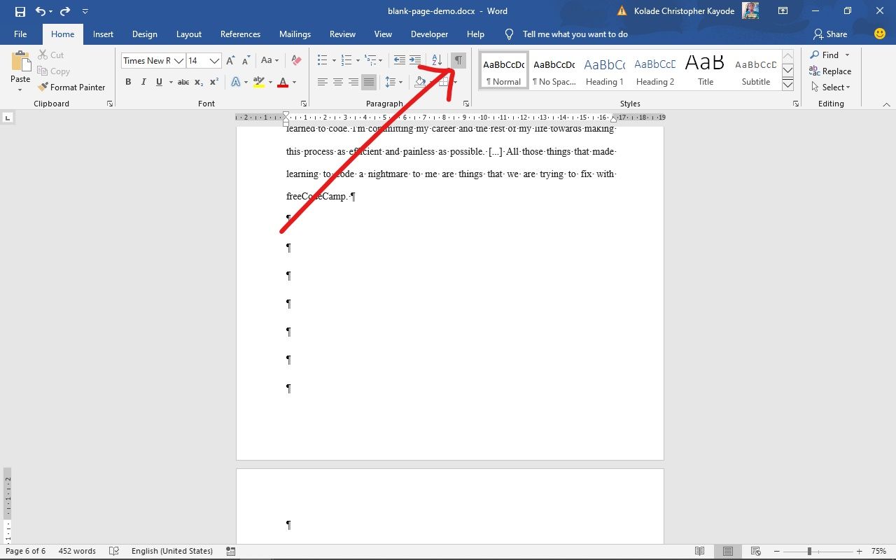 How To Delete A Page In Word