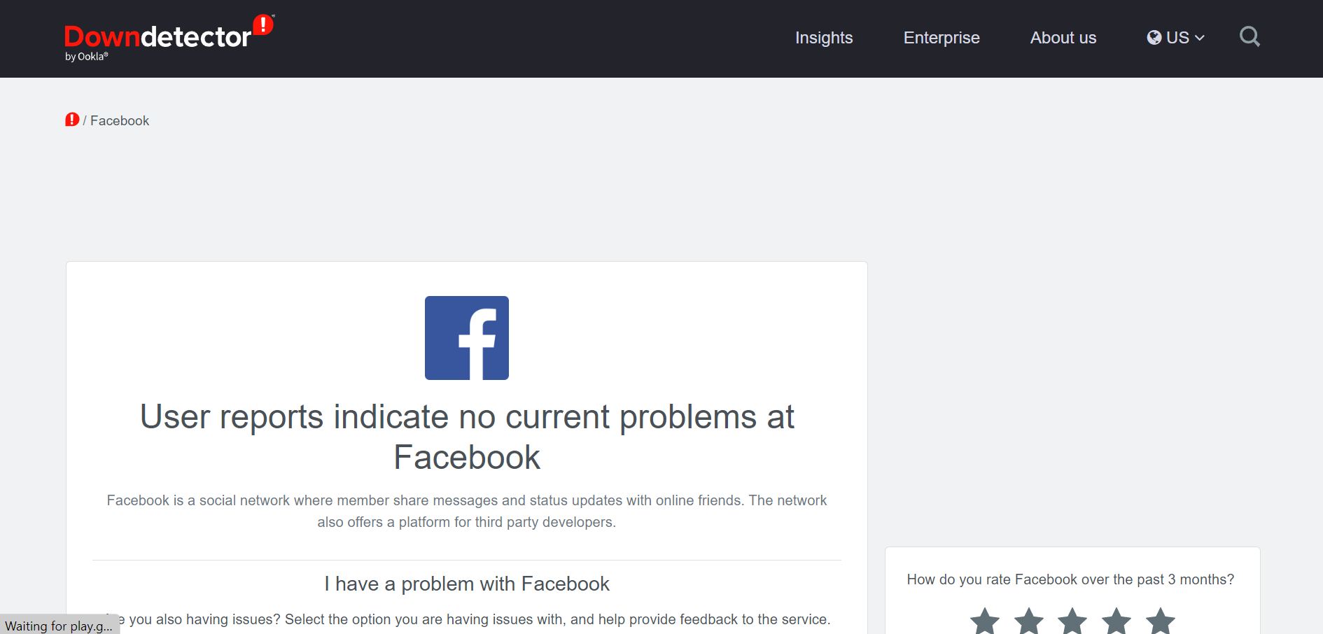Facebook Not Working