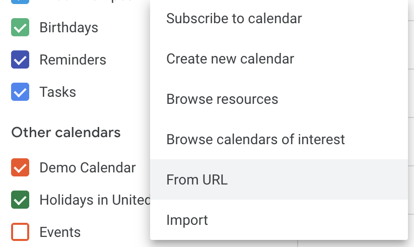 google calendar settings holidays in united states
